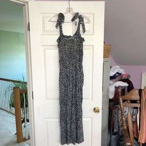 Ladies H&M Jumpsuit Black Floral Print Size M